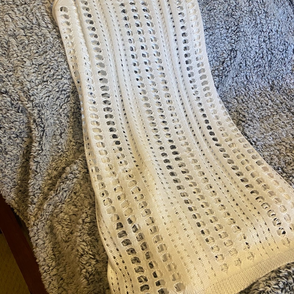 Cream Crochet Knit Coverup